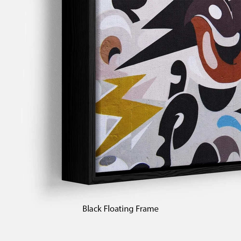 Abstract Graffiti Floating Frame Canvas