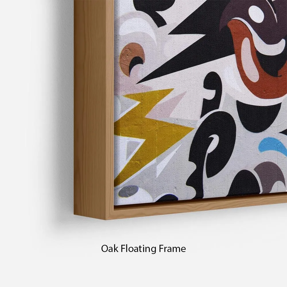 Abstract Graffiti Floating Frame Canvas