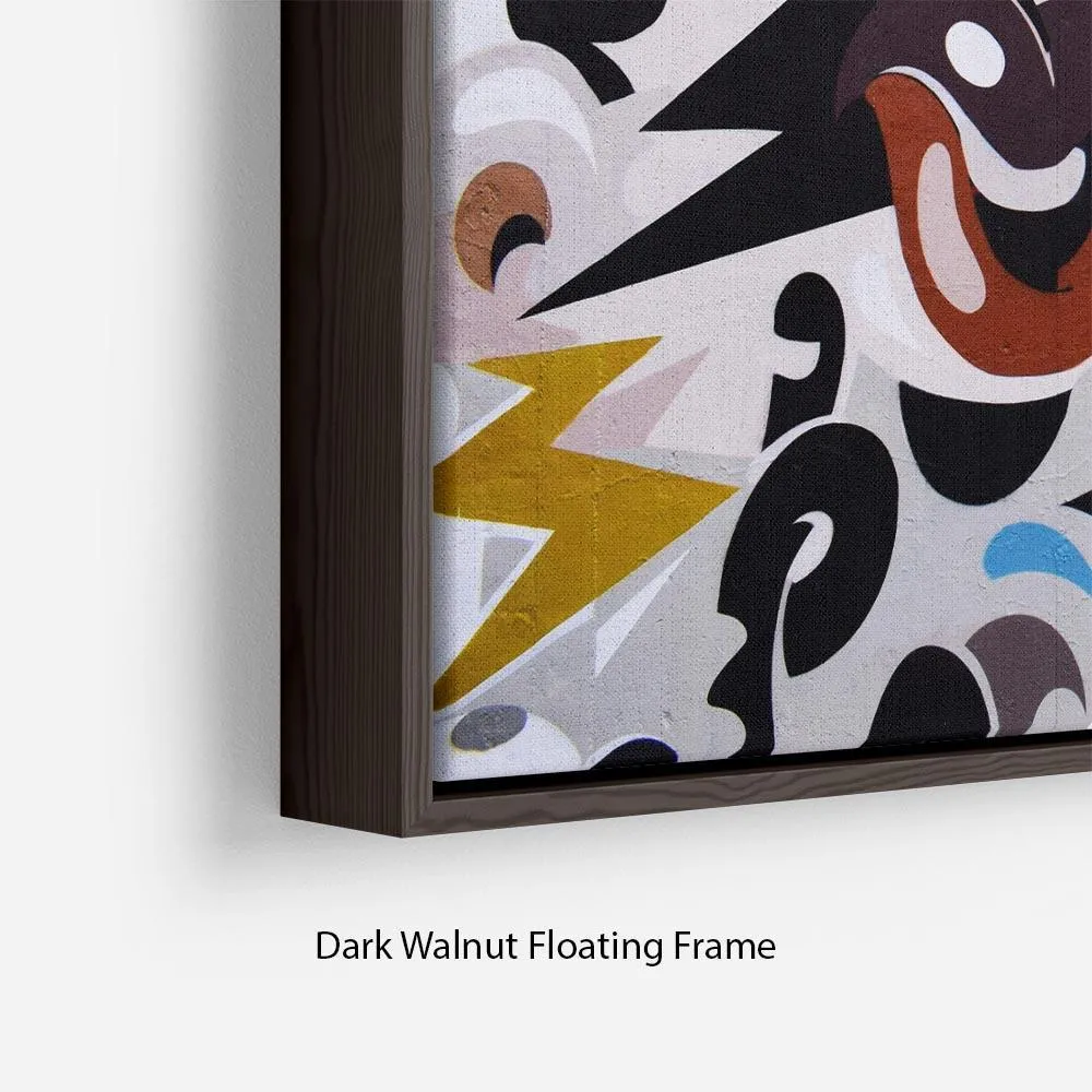 Abstract Graffiti Floating Frame Canvas