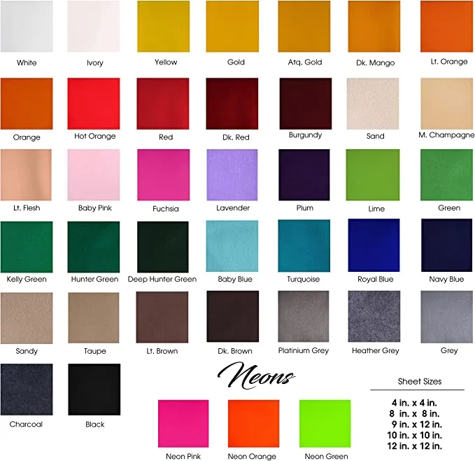 Acrylic Felt Craft Sheet Packs | Lime A18