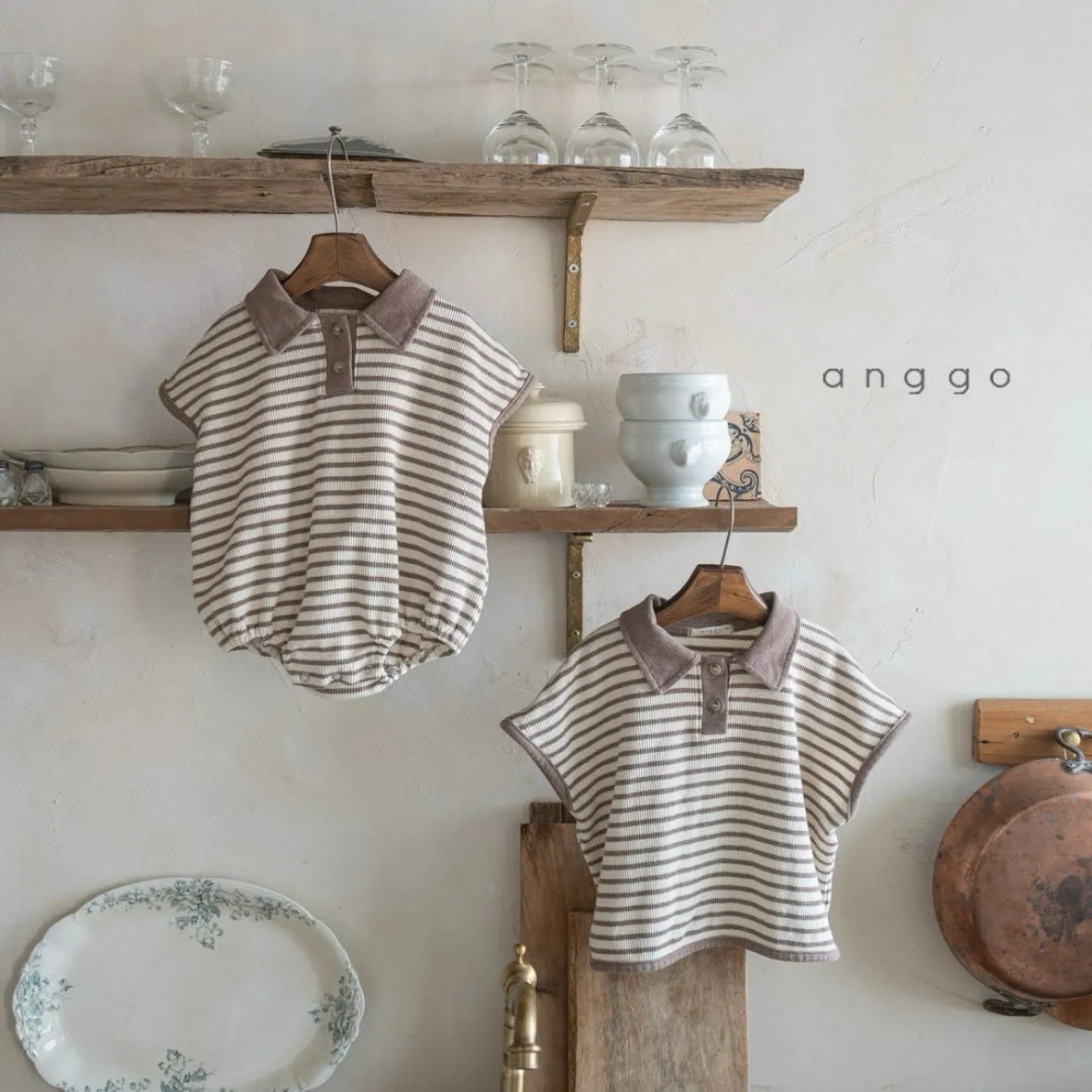 [anggo] kit-kat collar romper - SS24