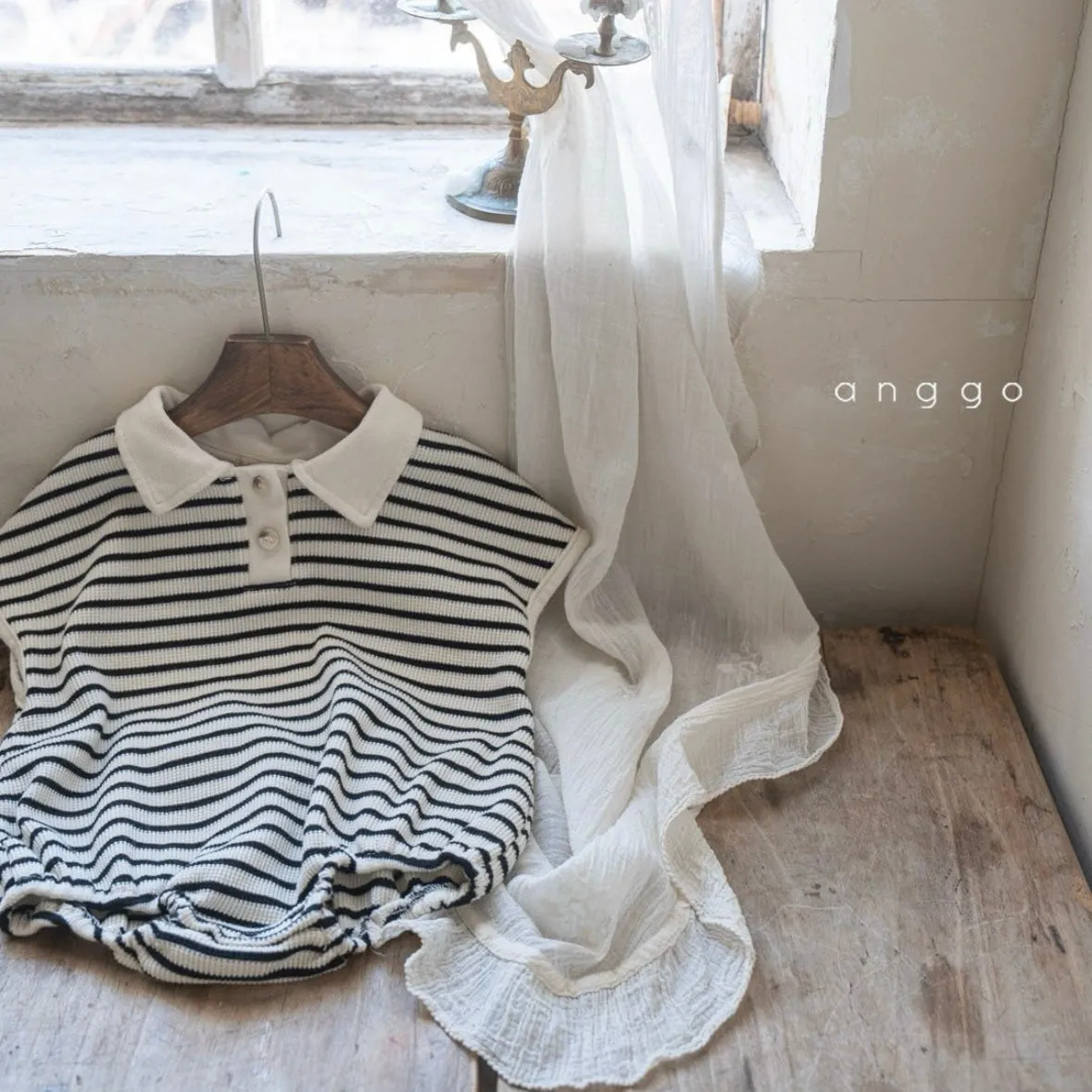 [anggo] kit-kat collar romper - SS24