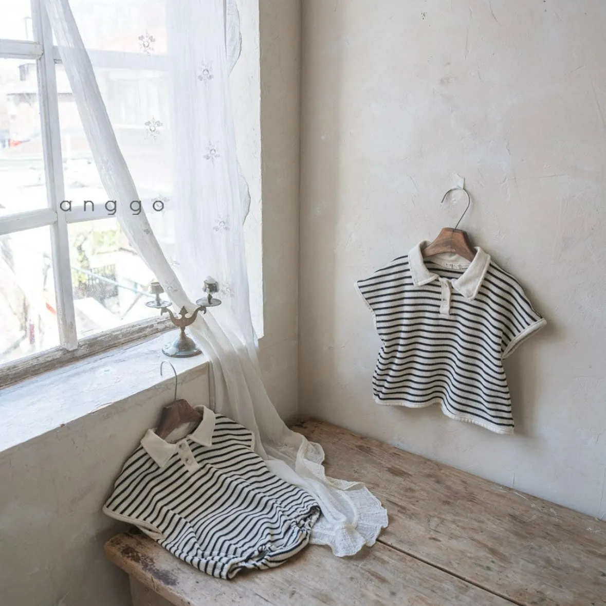 [anggo] kit-kat collar romper - SS24