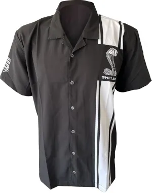 Carroll Shelby Cobra Stripe Camp Shirt - Cuban, Cabana Style Button-Up Shirt