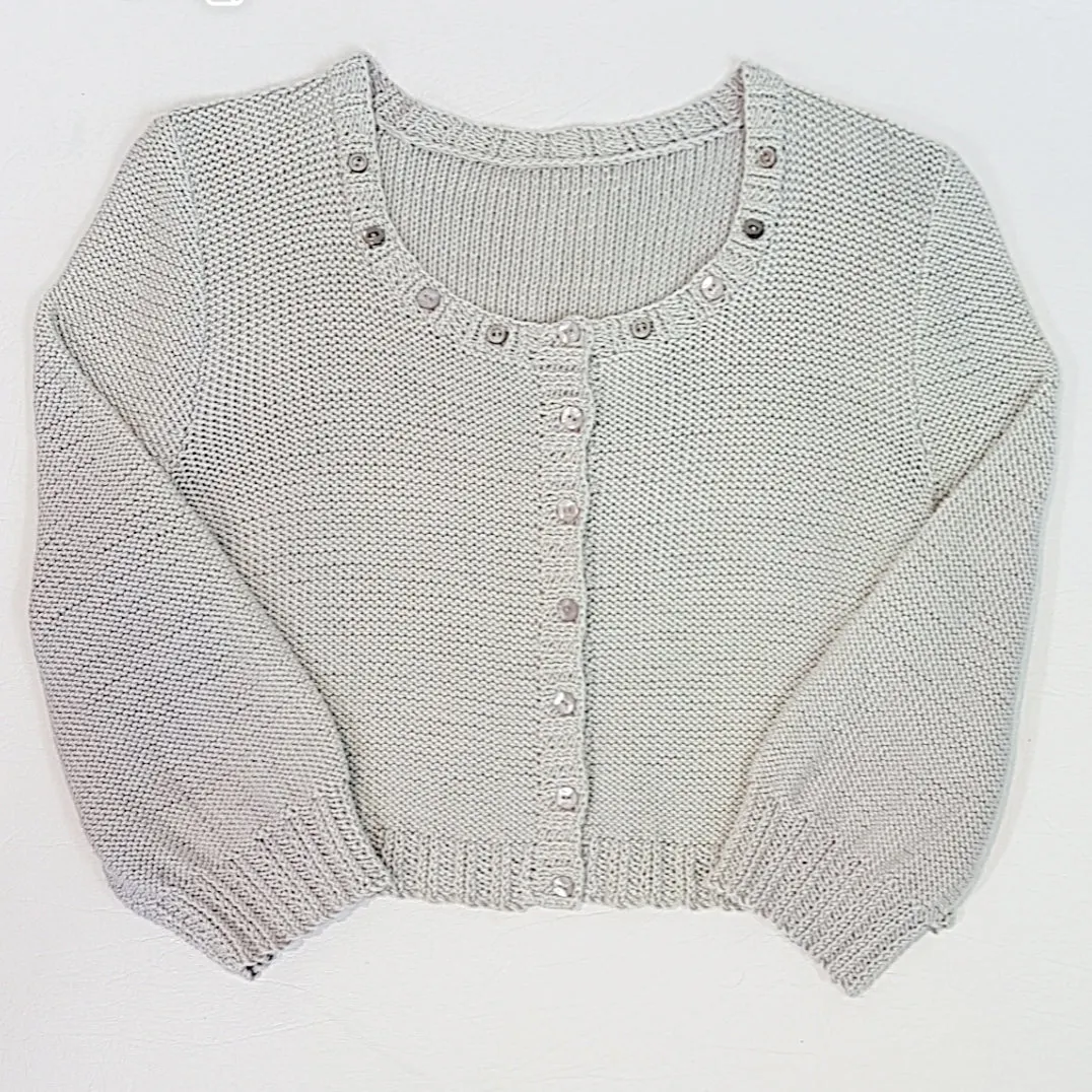 Cropped Twisted Rib Cardigan