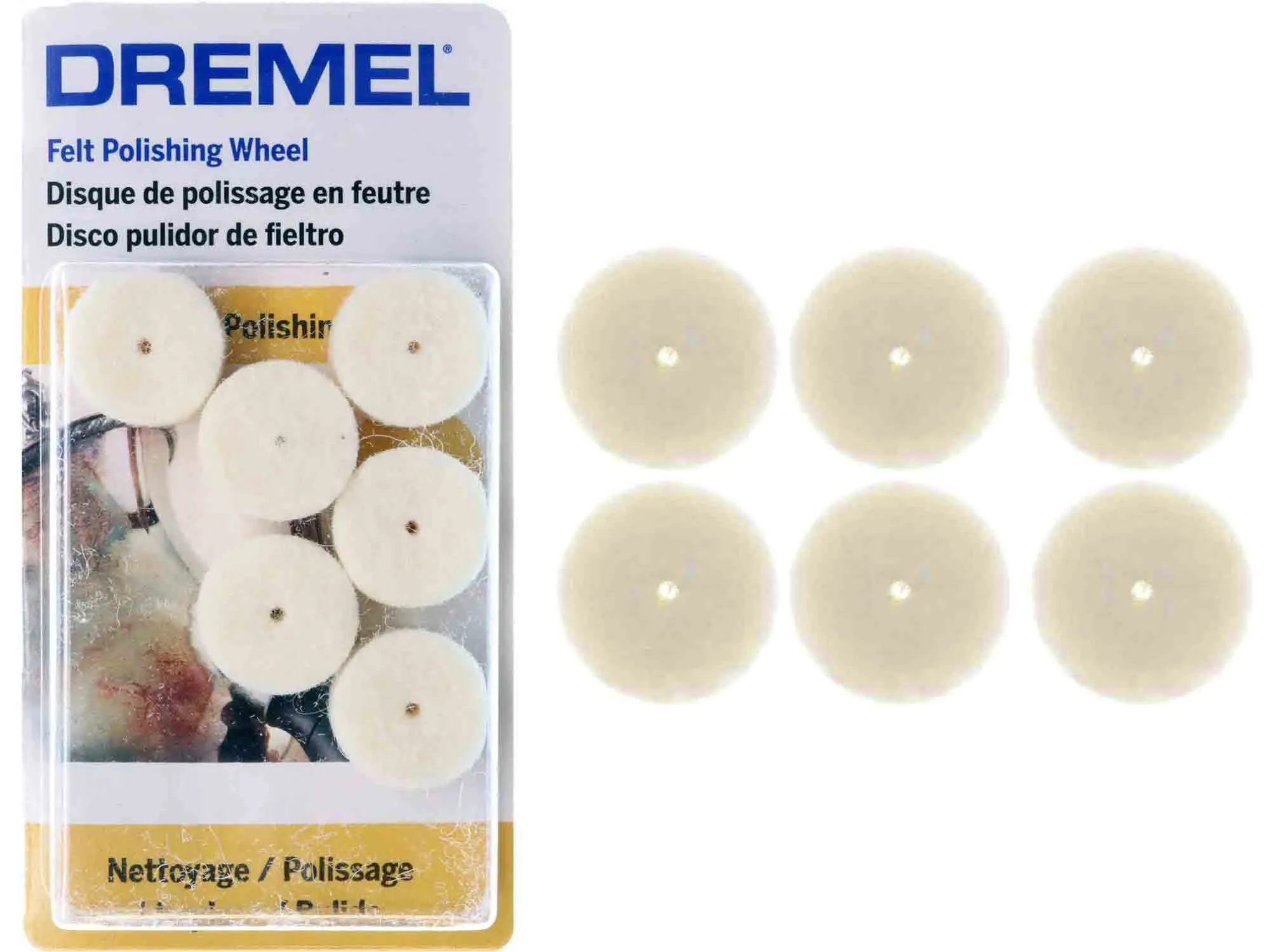 Dremel 414-03 - 1/2 inch Soft Felt Polishing Wheels -  6pc