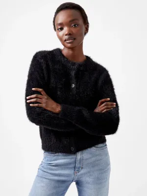 French Connection Molly Feather Cardigan-Blackout-78XCZ