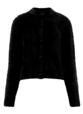French Connection Molly Feather Cardigan-Blackout-78XCZ