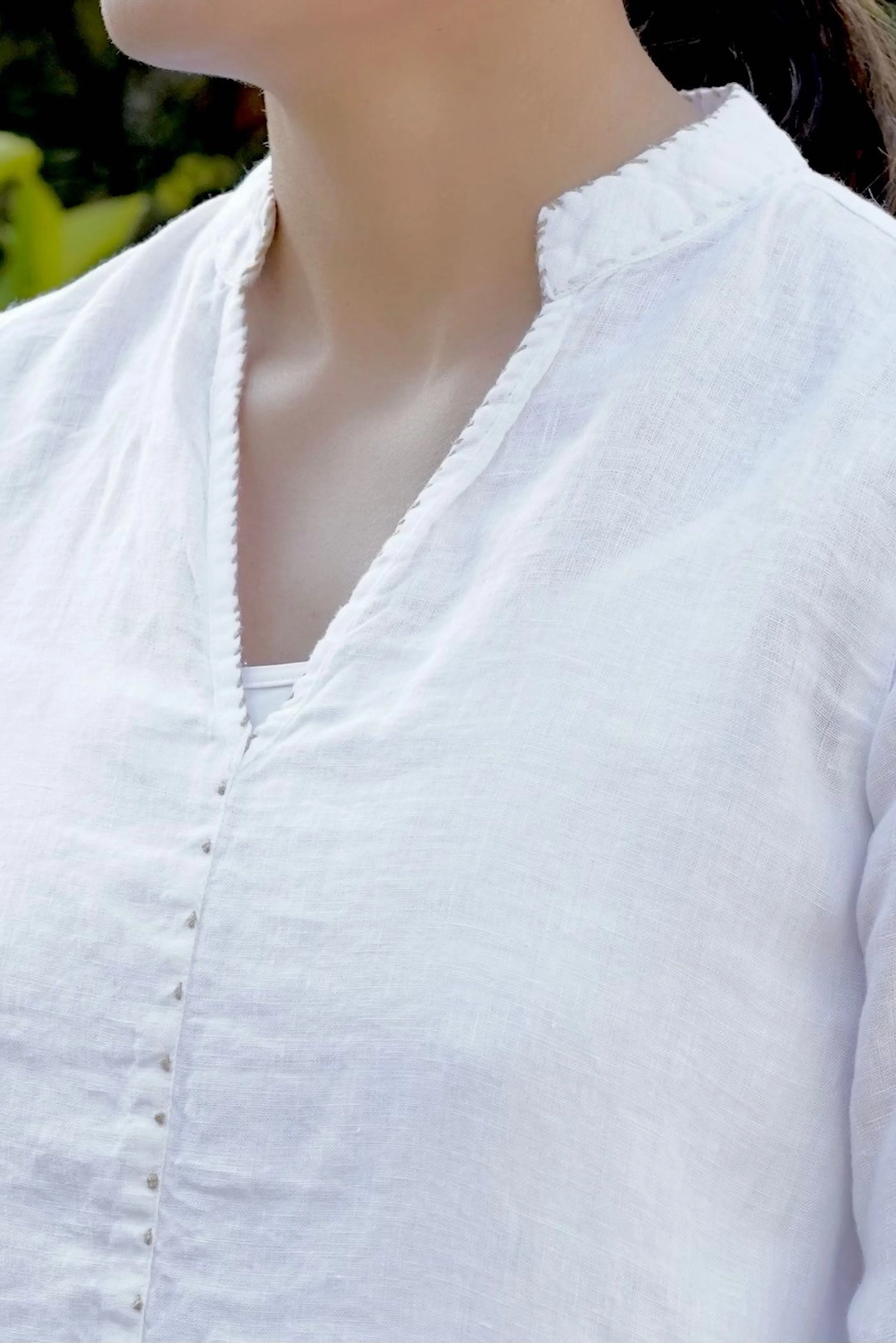 French Knot Linen Top Blush