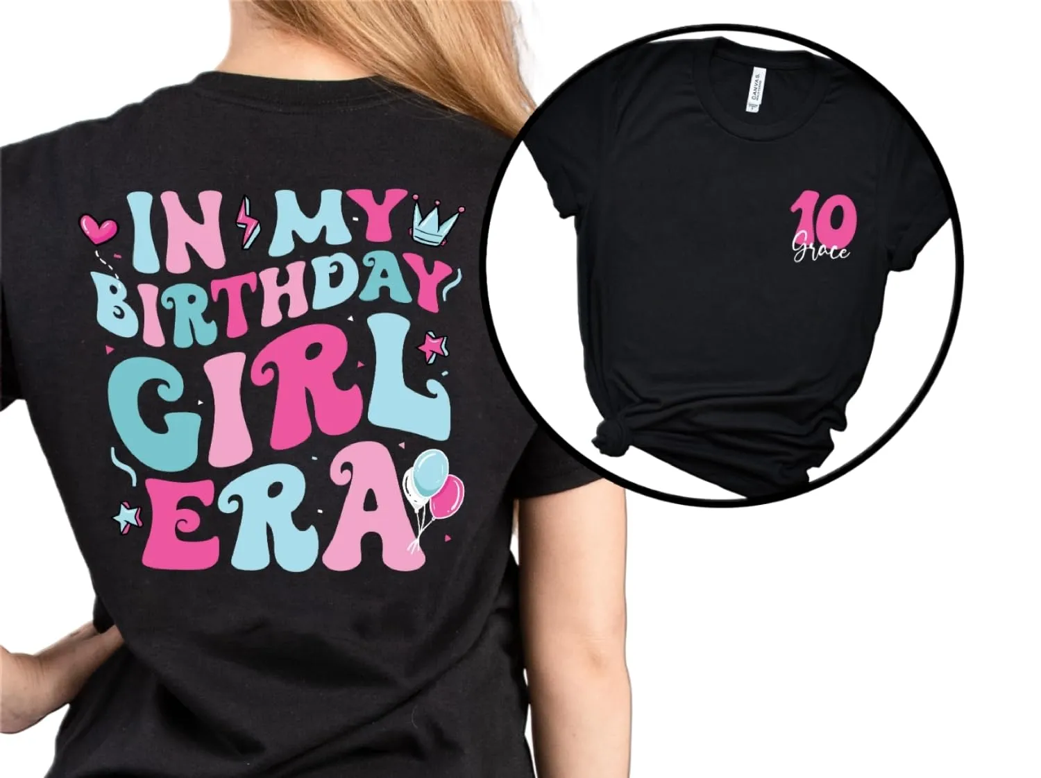 In My Birthday Girl Era Shirt, 1st Birthday Shirt for Girls, Custom Name 6th Birthday Party Shirt, Trendy Birthday Girl Party T-shirt, Personalized Birthday Shirt for Women, Toddler Girl Birthday Tee