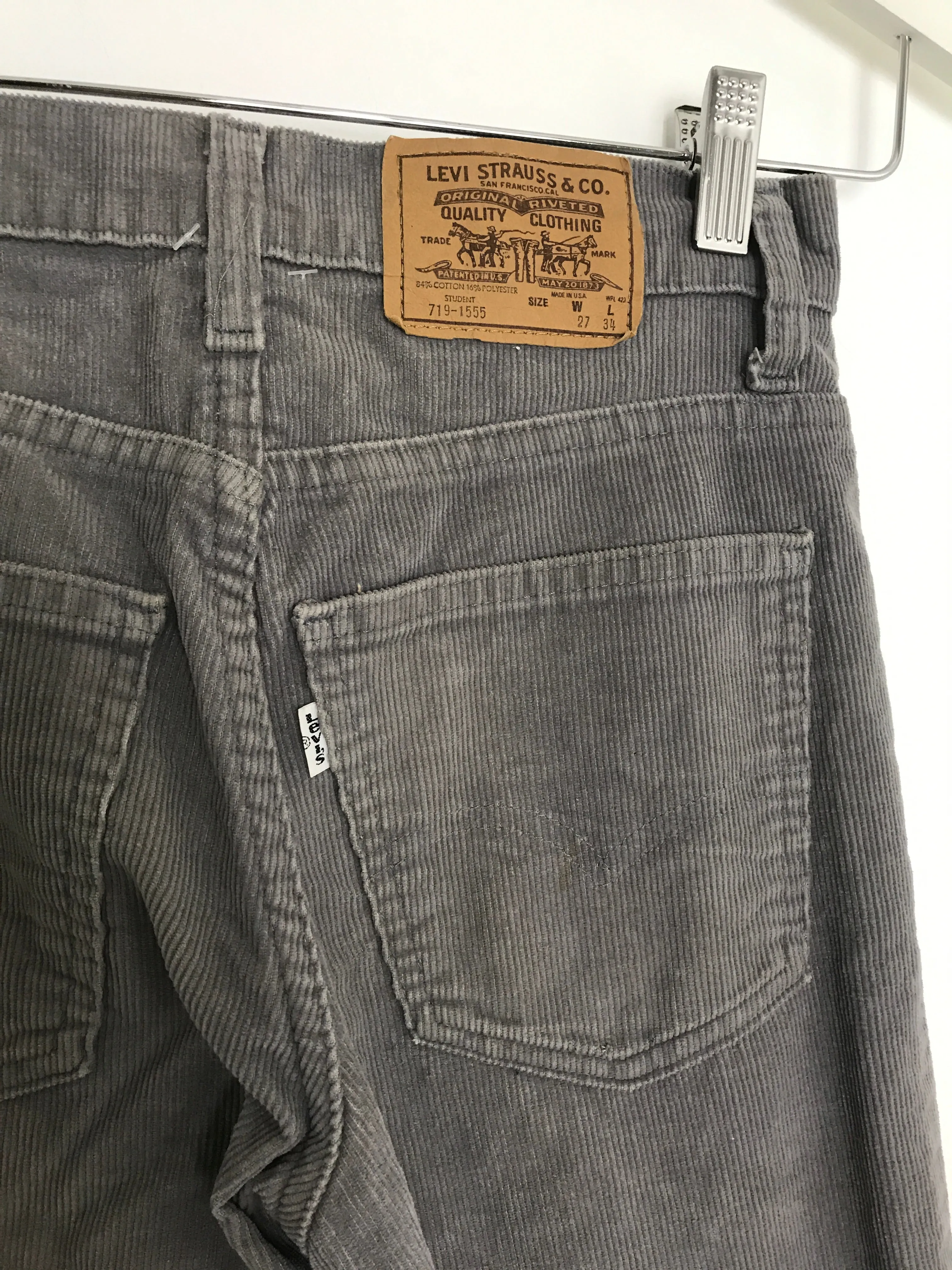 Levis Gray 719 Cords 27x34