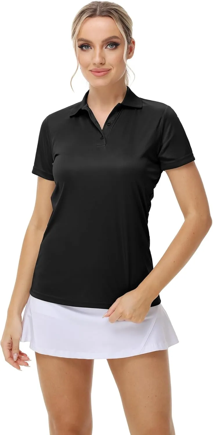 MOHEEN Women's Quick Dry Short Sleeve Polo Shirts Moisture Wicking Performance Athletic Golf Polo