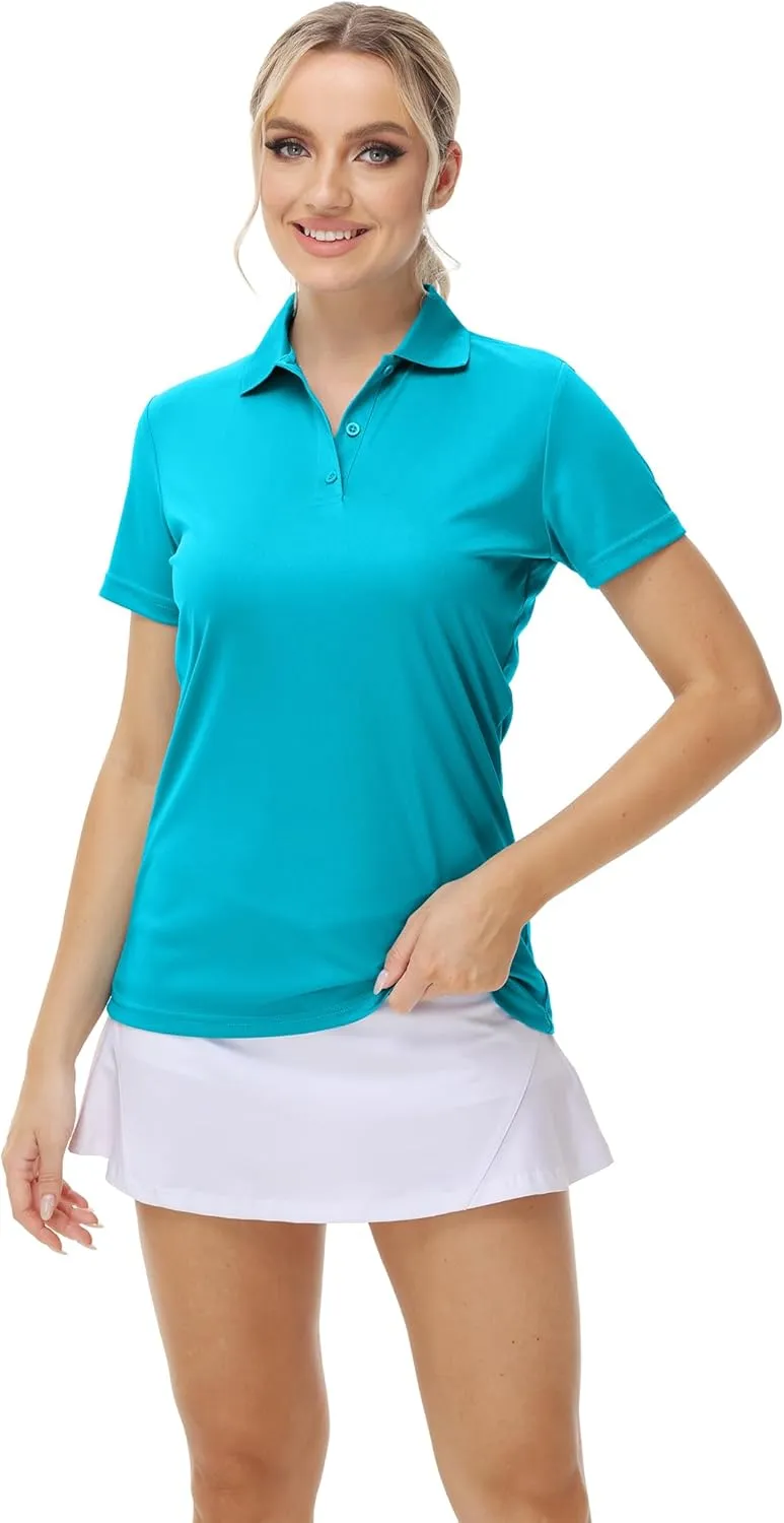 MOHEEN Women's Quick Dry Short Sleeve Polo Shirts Moisture Wicking Performance Athletic Golf Polo
