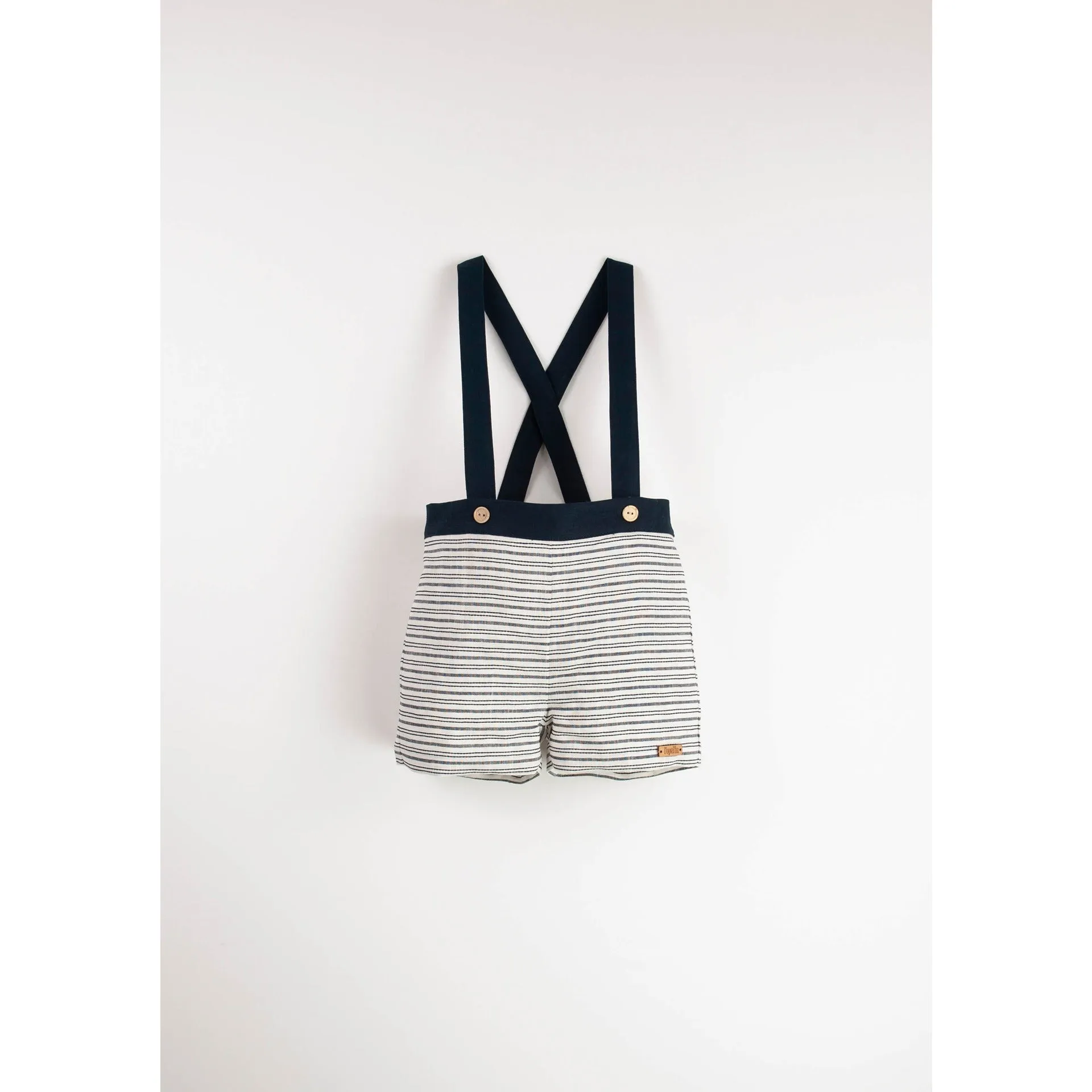 Popelin Embroidered Striped Dungarees With Straps (Mod.14.4)