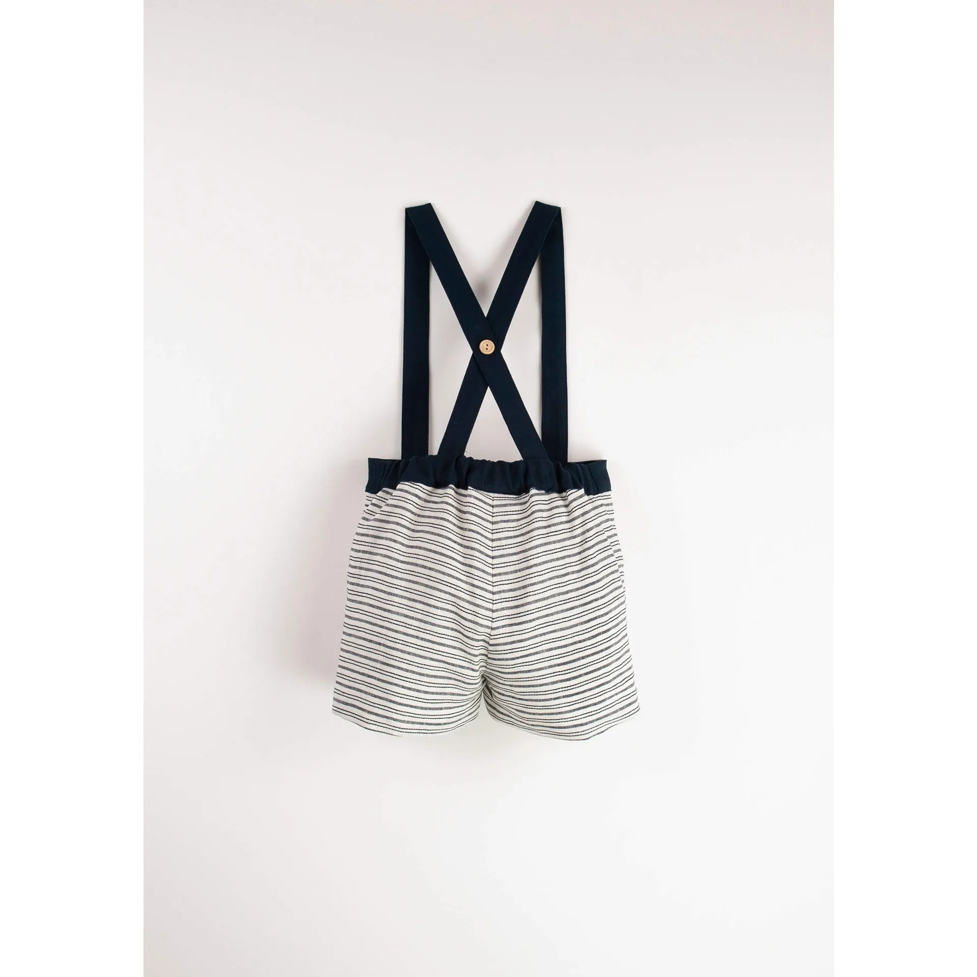 Popelin Embroidered Striped Dungarees With Straps (Mod.14.4)