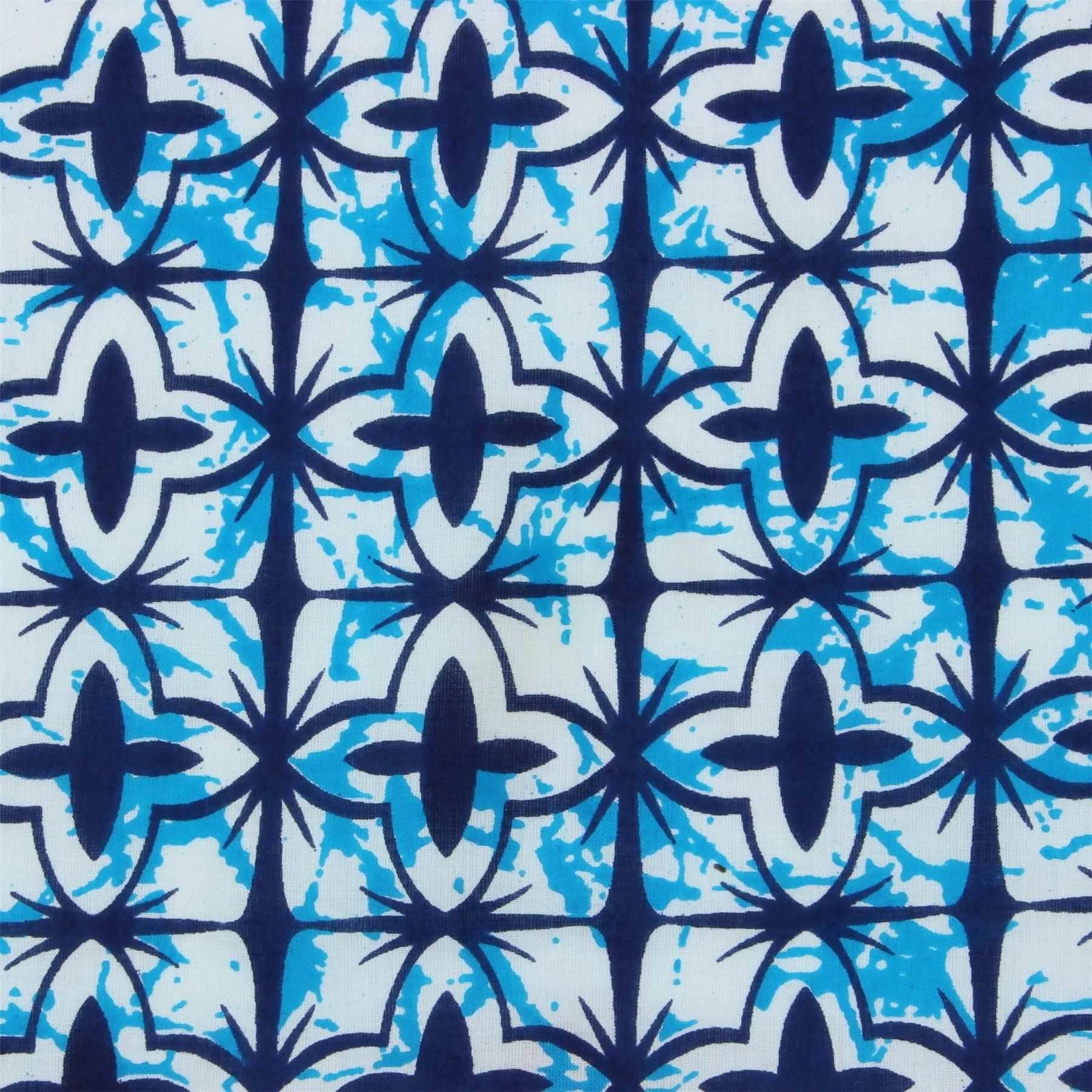 Regular Fit Long Sleeve Shirt - Blue & White Abstract