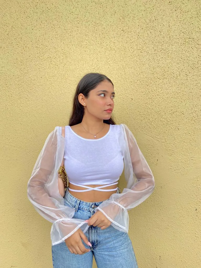 Samara organza top white