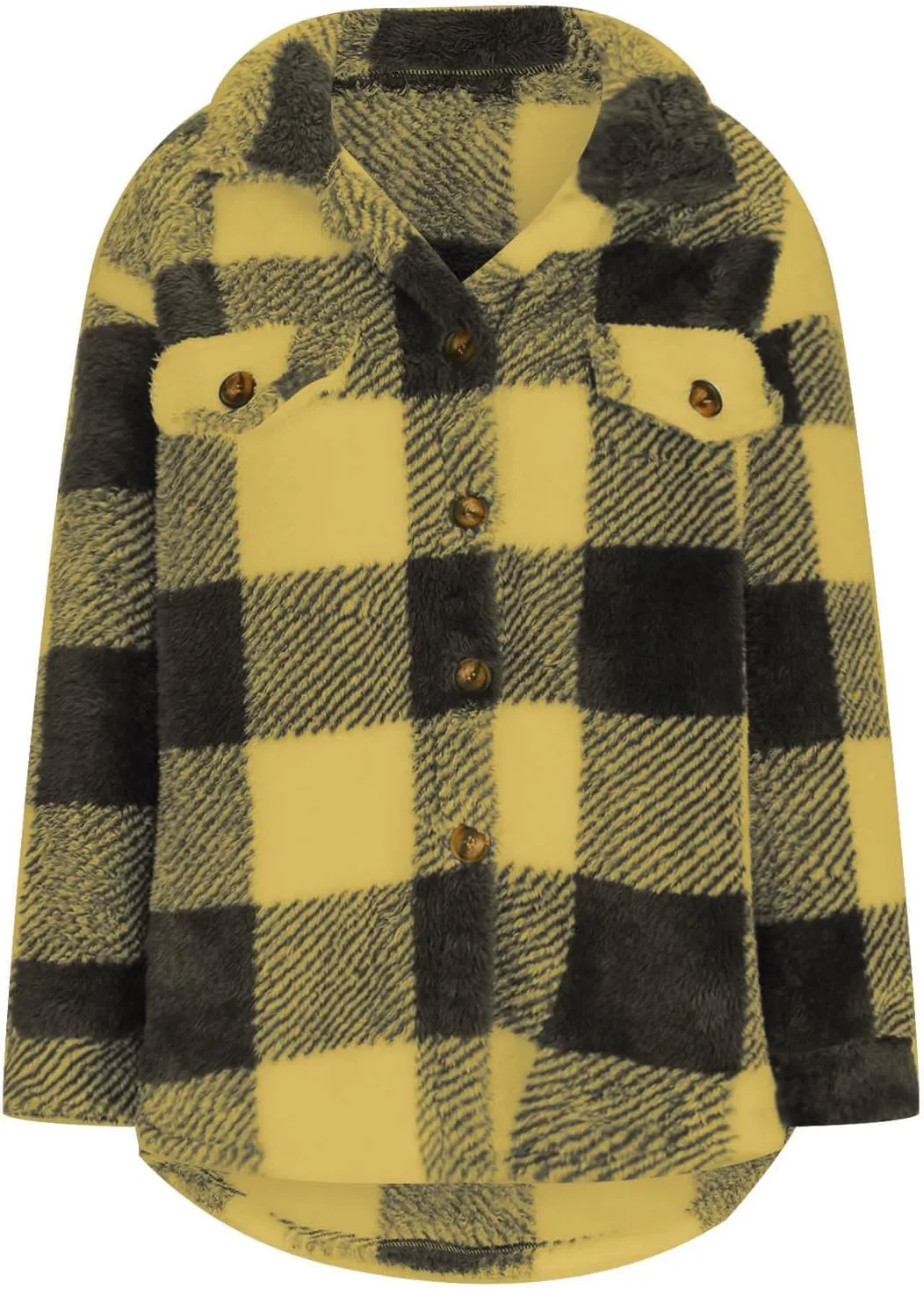 Shackets for Women 2024 Plus Size Fleece Lined Flannel Jacket,Plaid Button Down Shirt Fashion Fall Winter Outfits