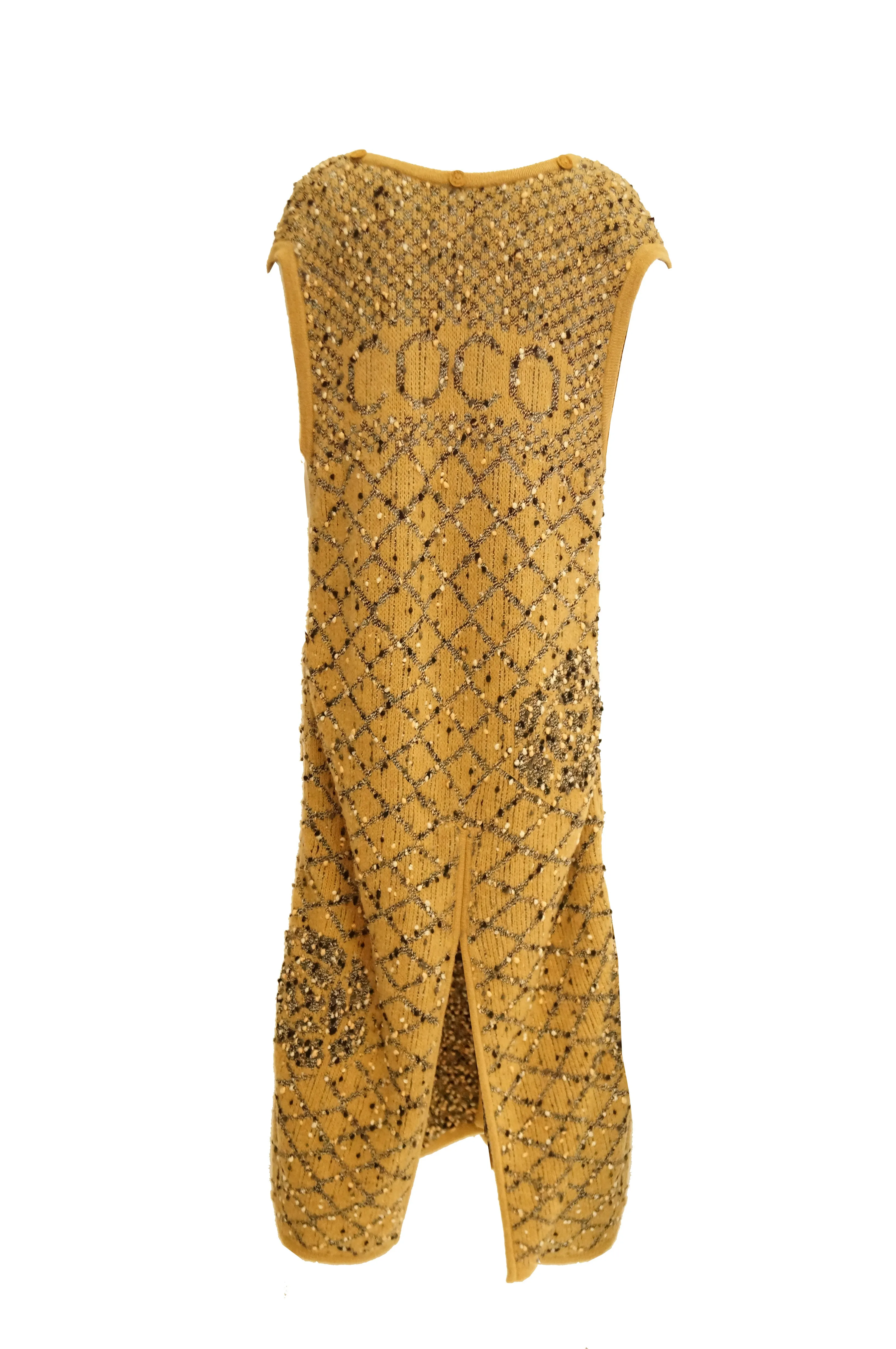 Statement Chanel Logo Knit Vest Coat Liner