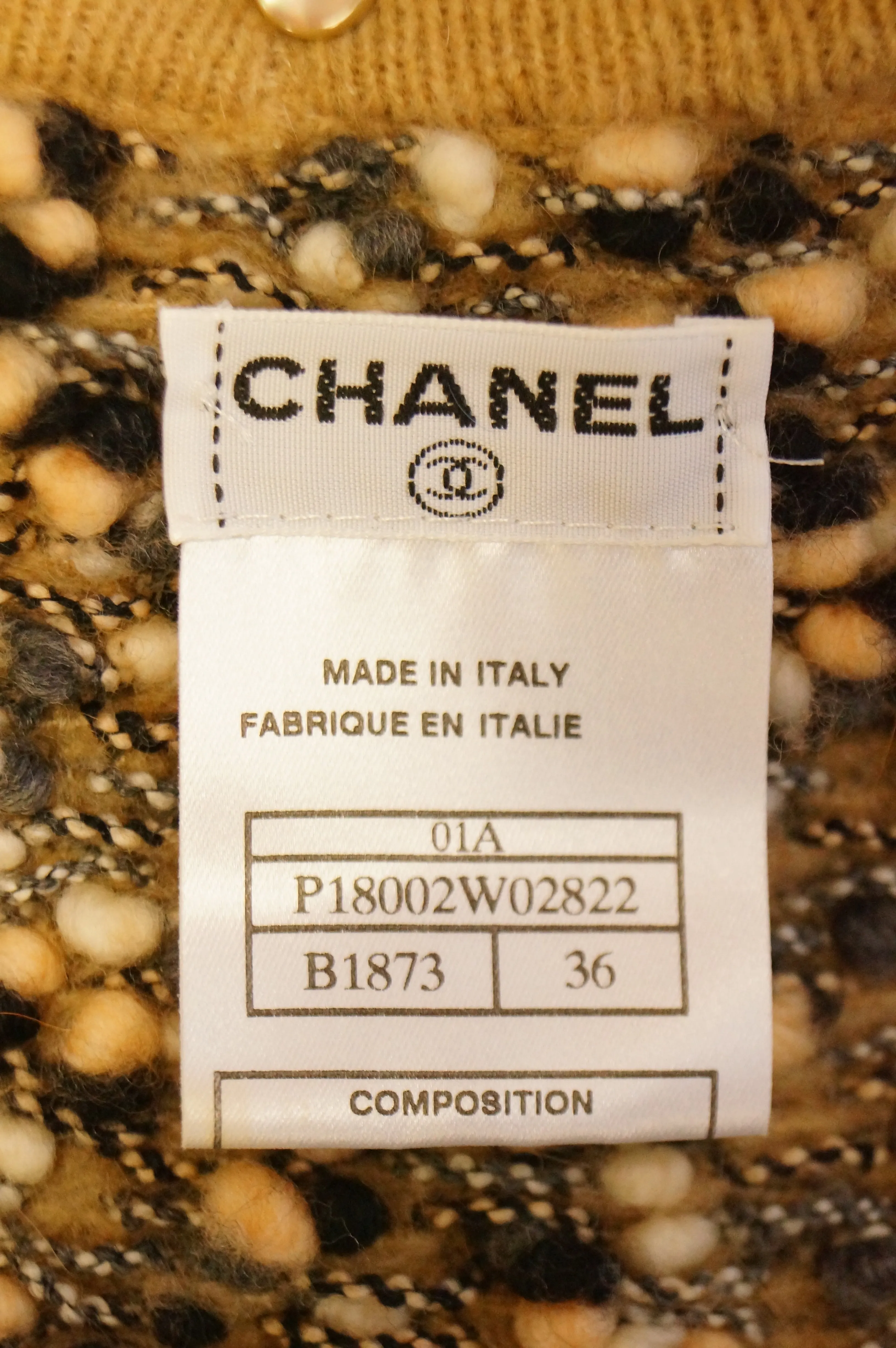 Statement Chanel Logo Knit Vest Coat Liner