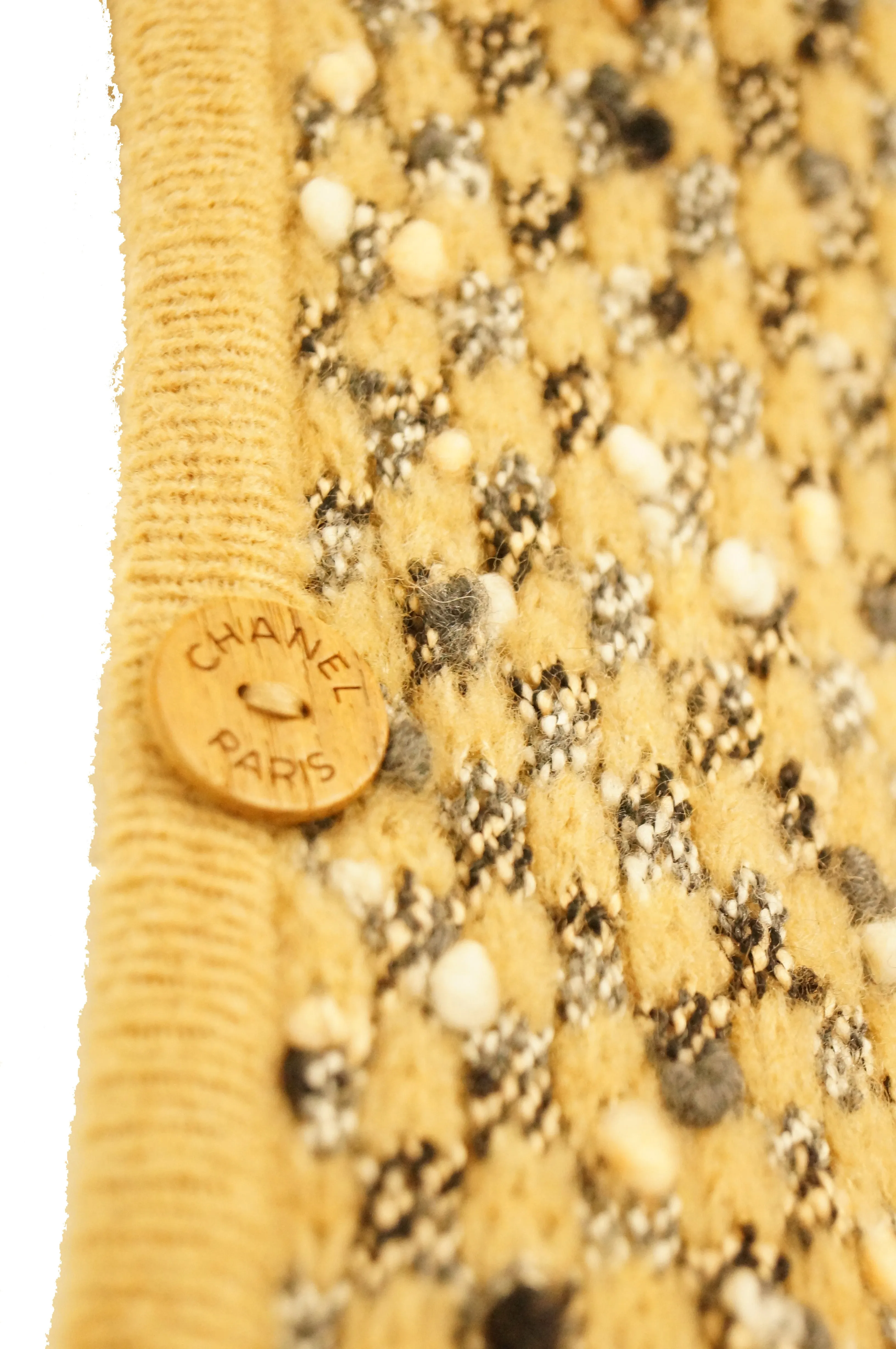 Statement Chanel Logo Knit Vest Coat Liner