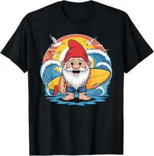 Surfing Gnome Ocean Waves Adventure T-Shirt
