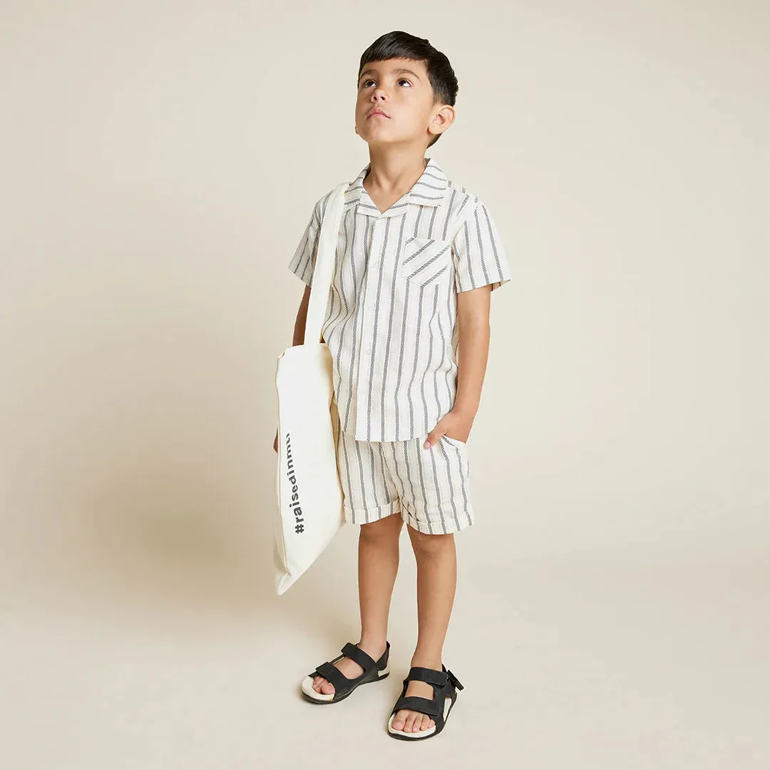 The Striped Linen-Blend Short-Sleeve Shirt - KIDS