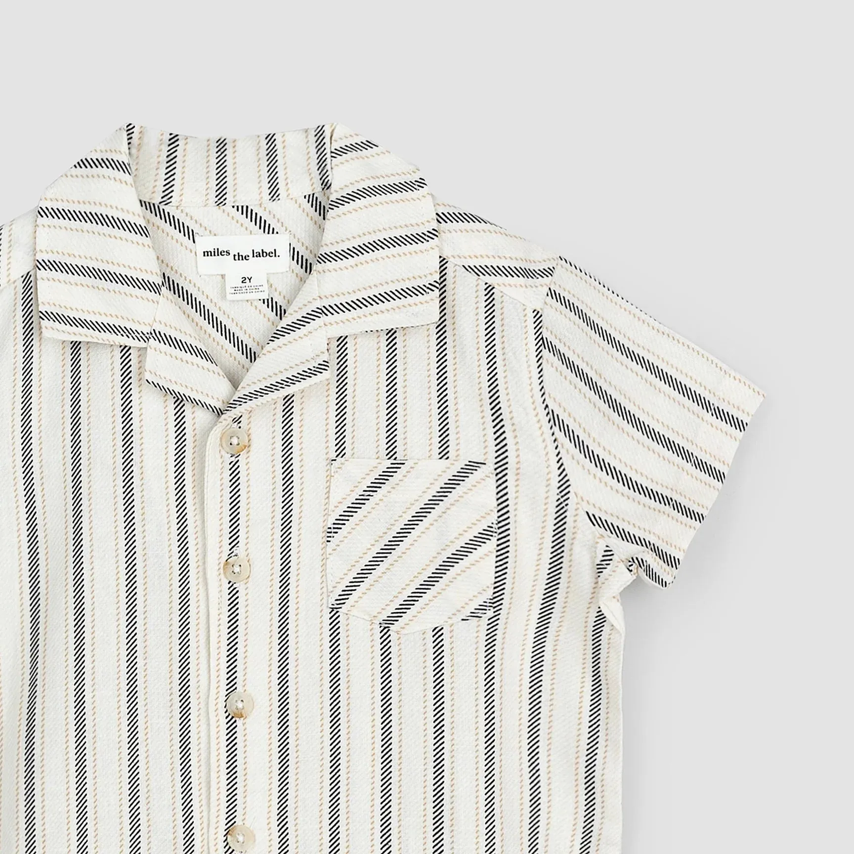 The Striped Linen-Blend Short-Sleeve Shirt - KIDS
