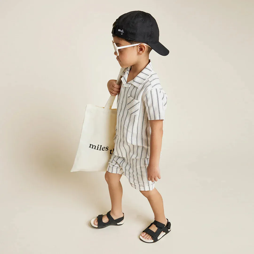 The Striped Linen-Blend Short-Sleeve Shirt - KIDS