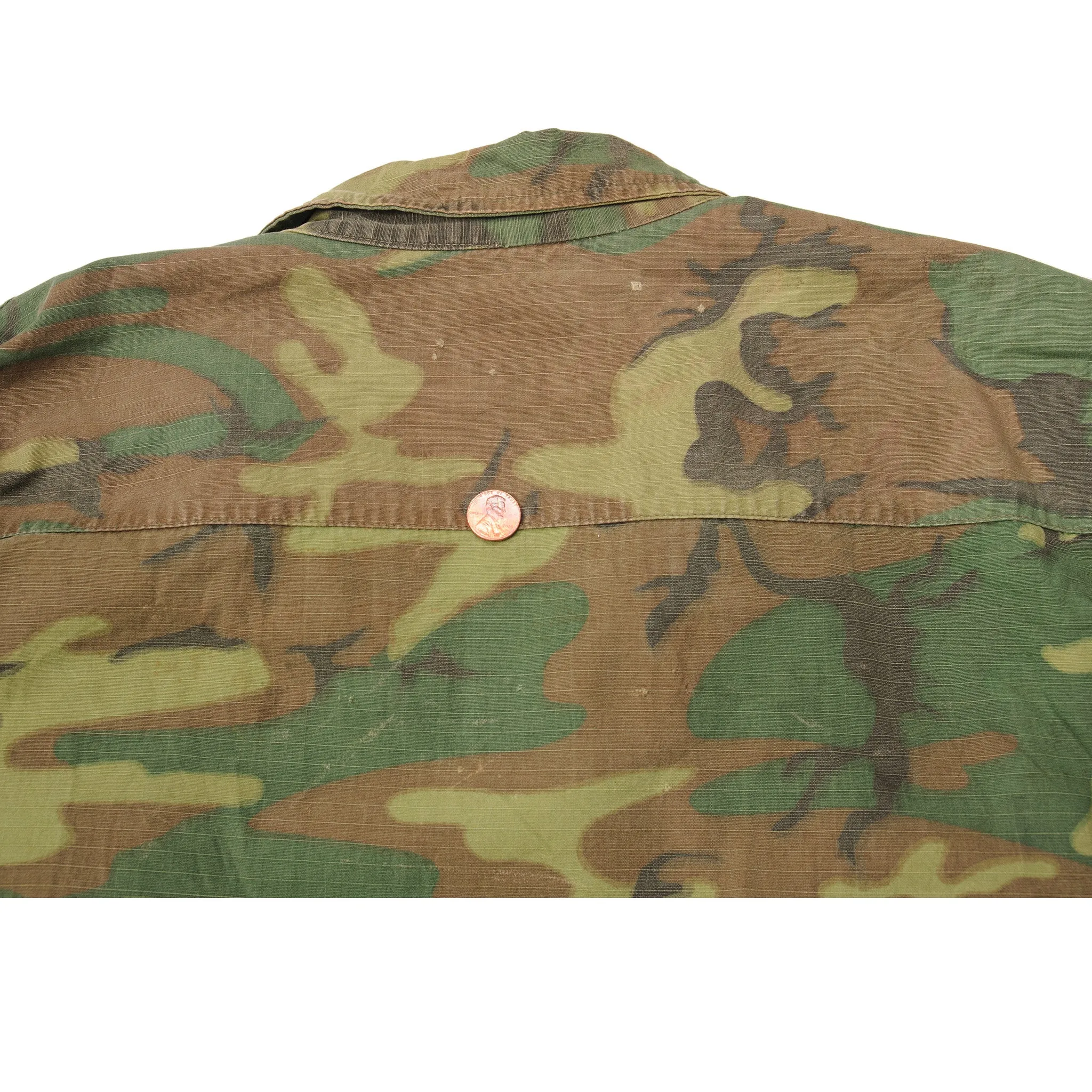 US ARMY TROPICAL COMBAT ERDL JACKET 5TH PATTERN RIPSTOP 1968 VIETNAM WAR SIZE LARGE REGULAR