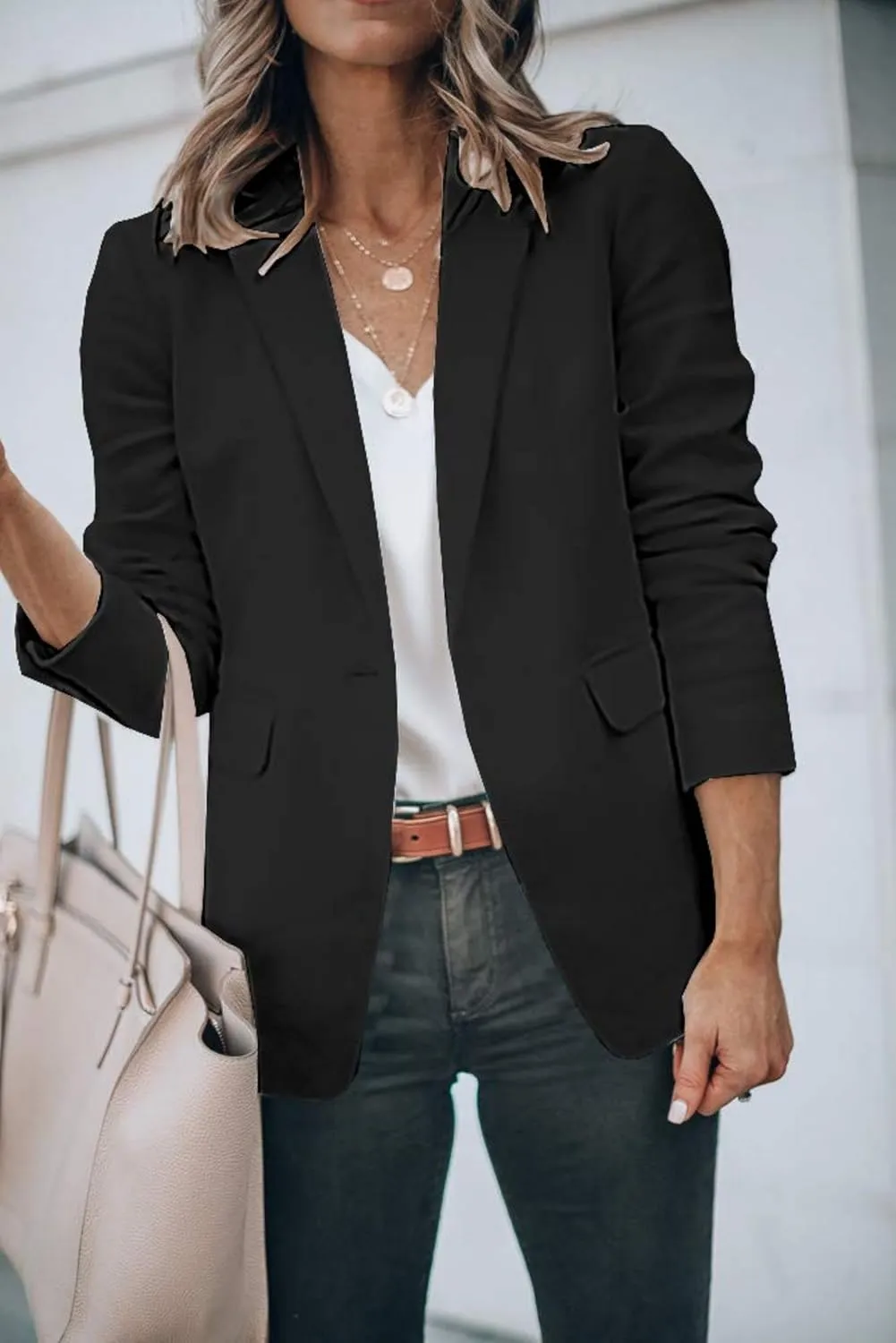 Womens Casual Blazers Open Front Lightweight Long Sleeve Lapel Work Office Jackets Blazer Business Suits Jacket