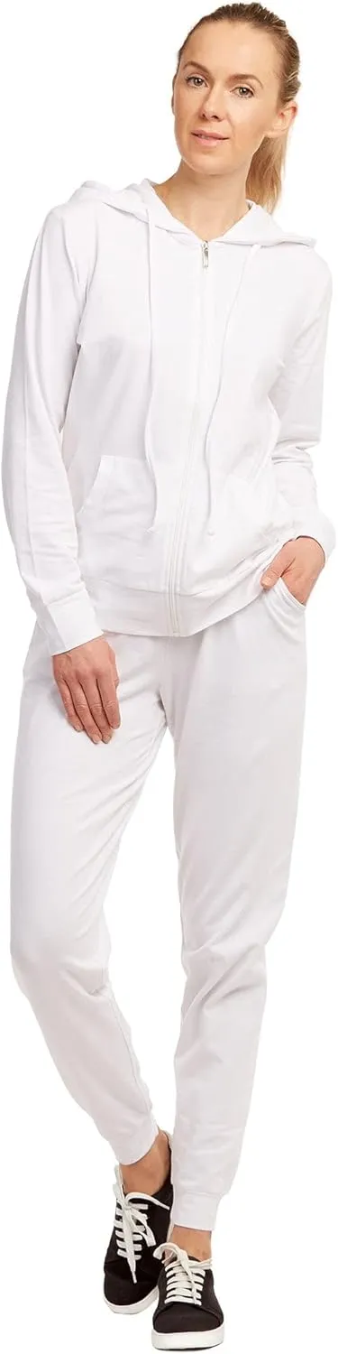 Wome's Jersey Cotton Jogger Pants with Side Pockets for Yoga Running Workout