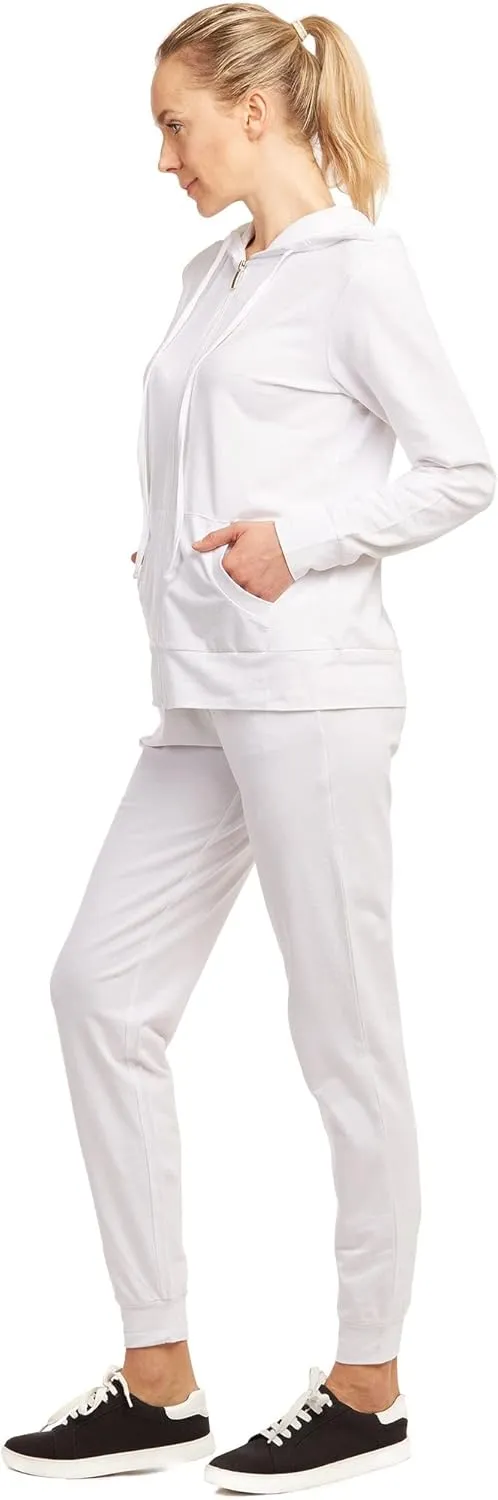 Wome's Jersey Cotton Jogger Pants with Side Pockets for Yoga Running Workout