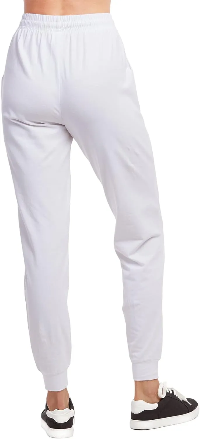 Wome's Jersey Cotton Jogger Pants with Side Pockets for Yoga Running Workout