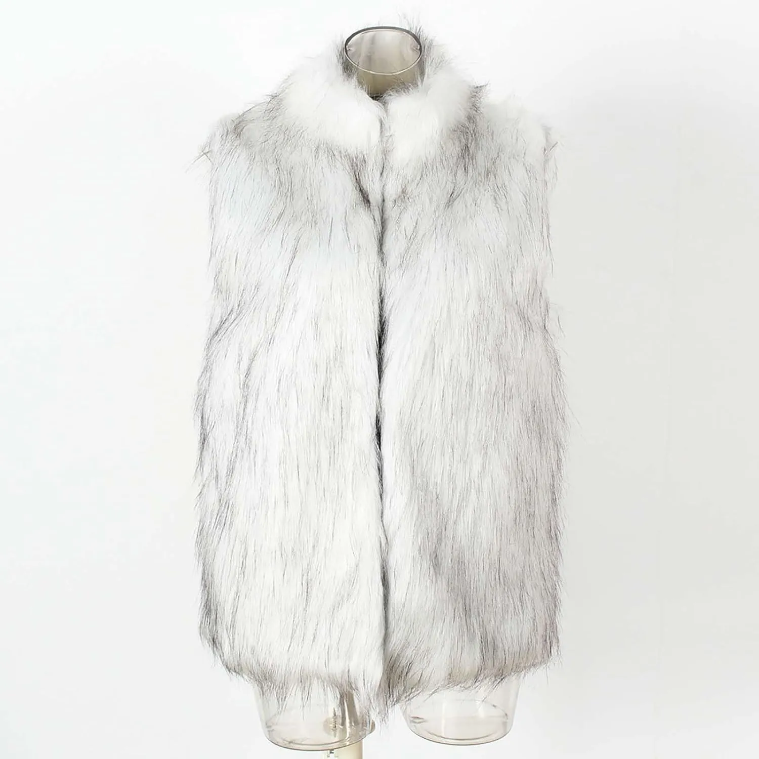 yardsong Faux Fur Vest Men Luxury Faux Fur Hoodie Gilet Coats Fashion Open Front Lapel Collar Fluffy Sleeveless Jackets