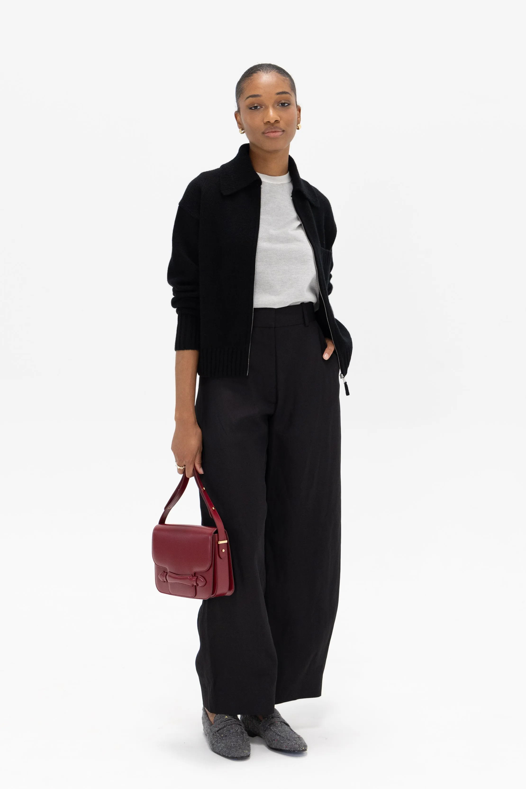 Zip Cardigan, Noir